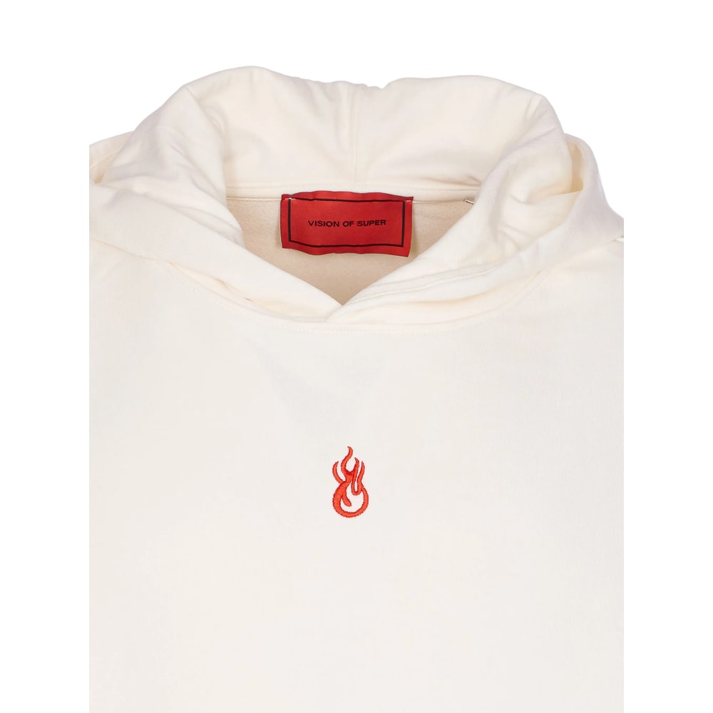 Vision Of Super Hoodie With Embroidered Flame In Neutral
