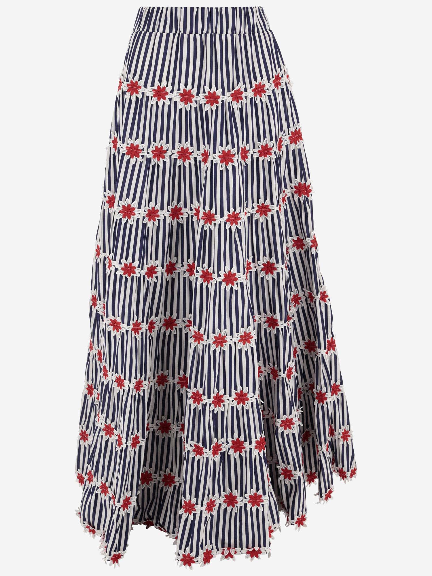 Cotton Skirt With Striped Pattern