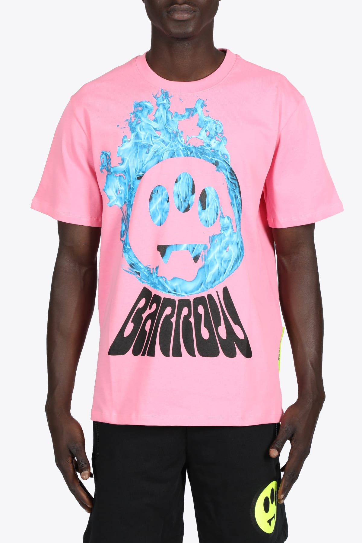 Barrow Pink Cotton T-shirt With Flame Smile