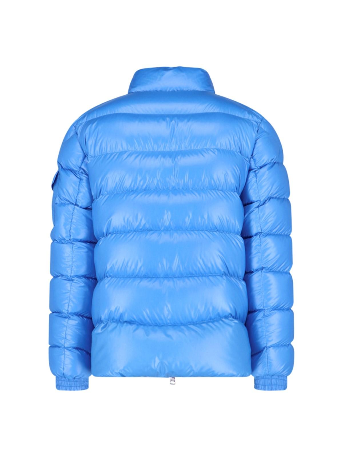 Shop Moncler Blue Polyester Lule Down Jacket In Azure