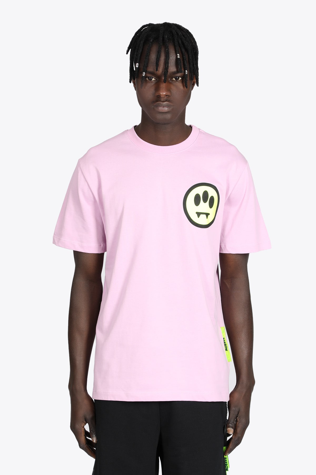 Barrow T-shirt Jersey Unisex Pink cotton t-shirt with chest smile