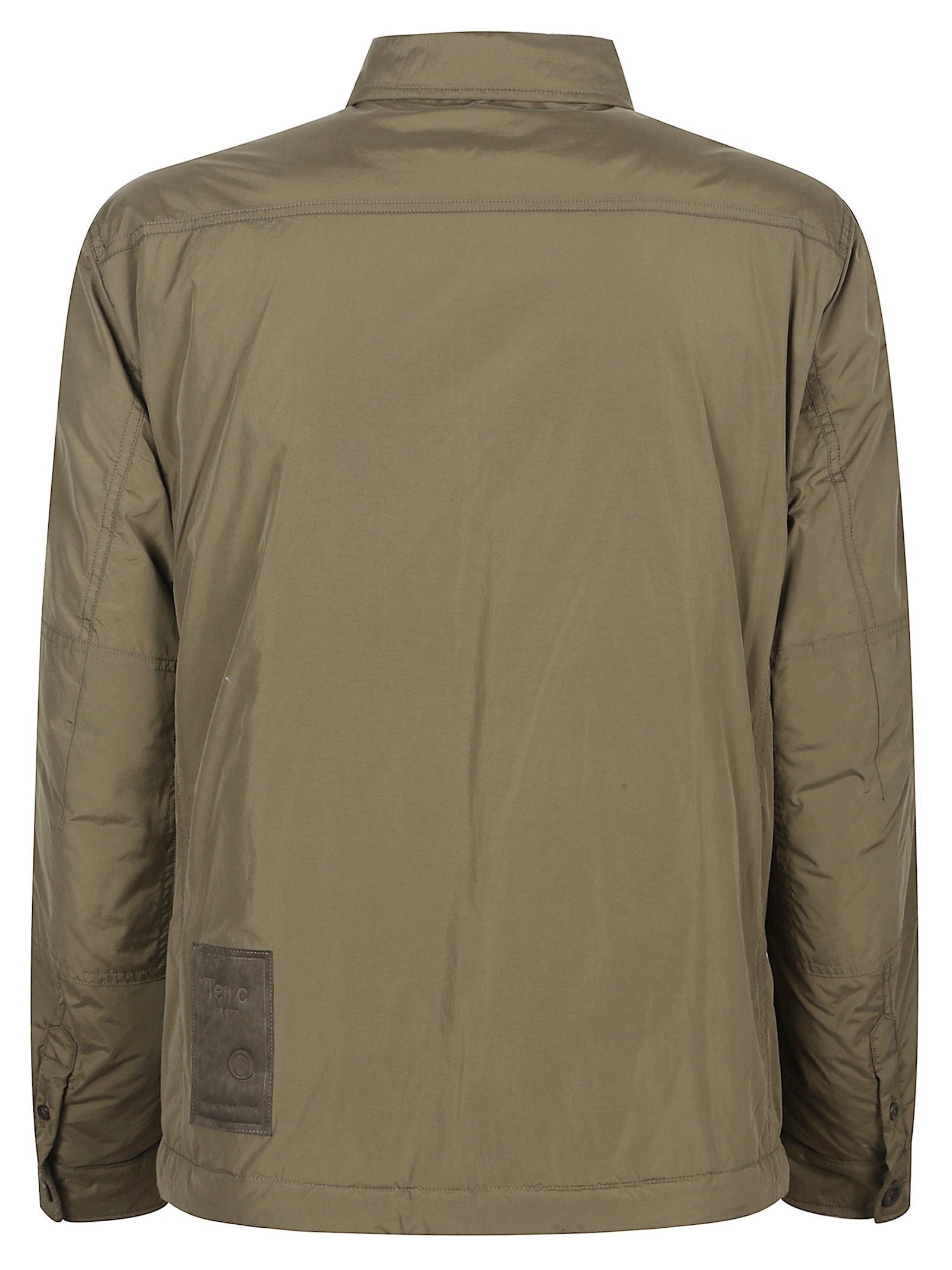 Ten C Front Zip Mid Layer Jacket With Chest Pockets In Green
