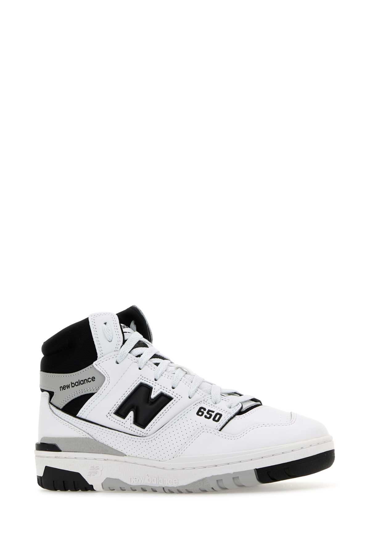 New Balance High-top Sneakers With Perforated Rubber Sole In White