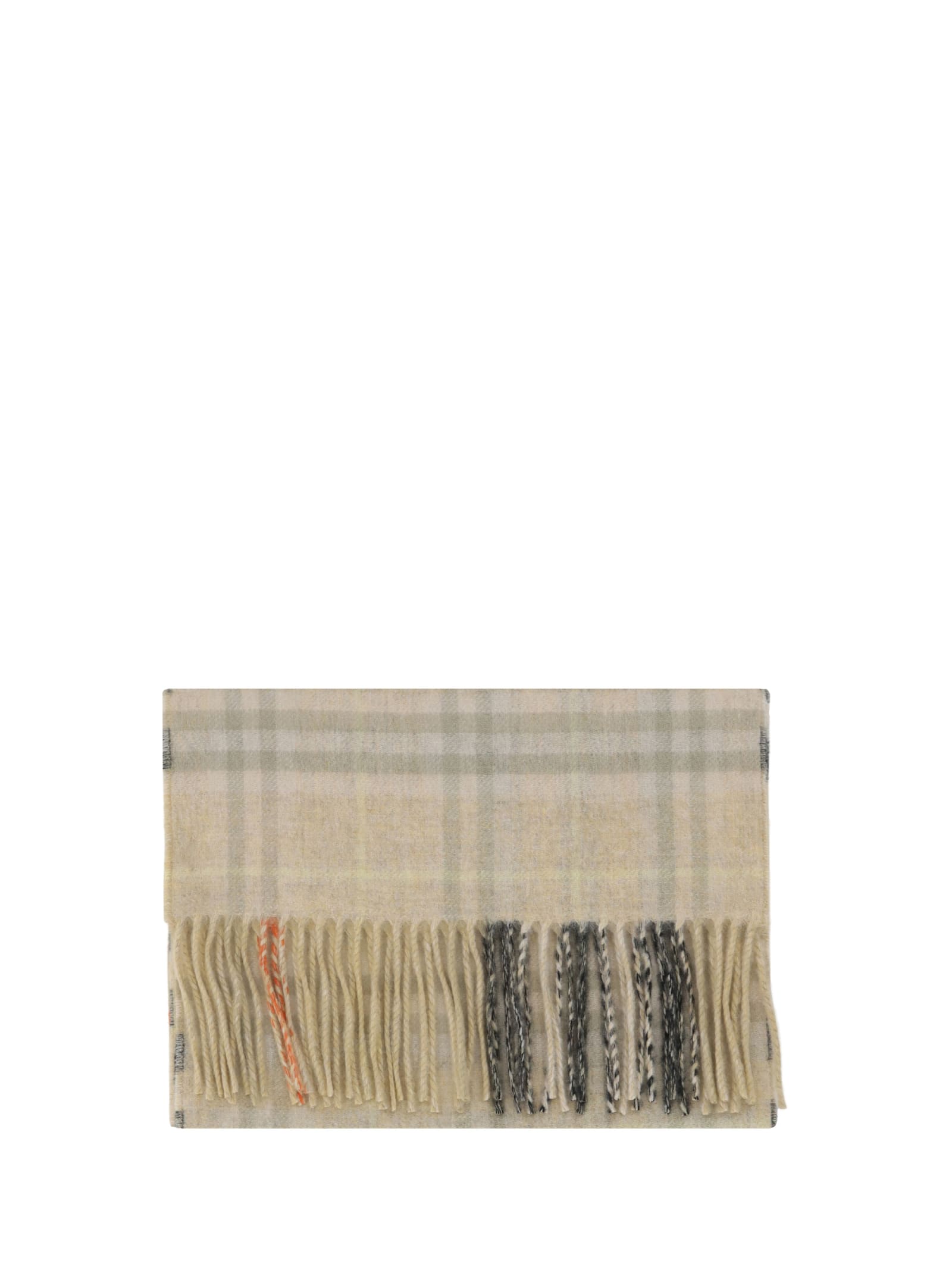 Shop Burberry Scarf In Sand/flax Melange