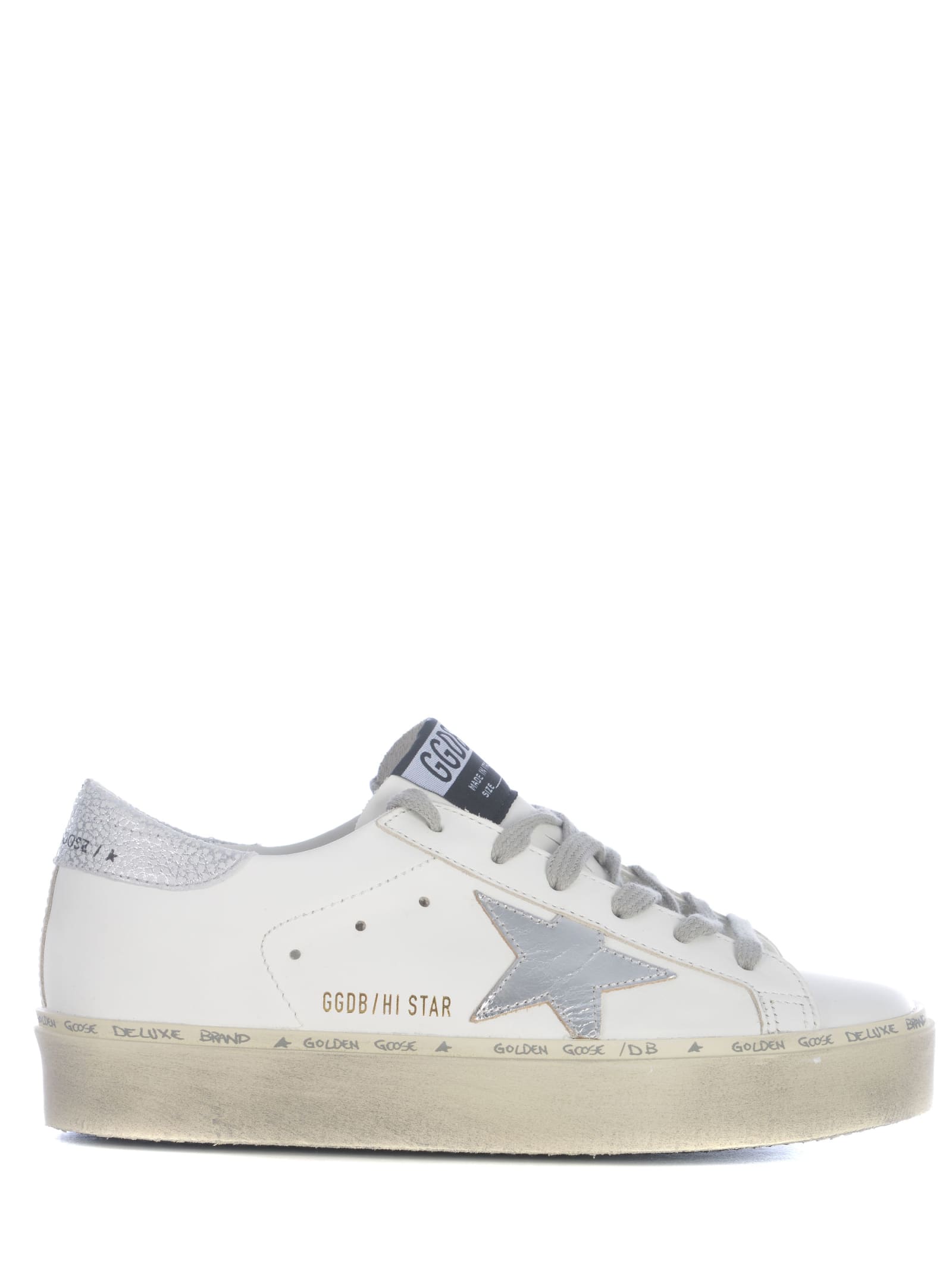 Golden Goose Sneakears  Hi Star Made Of Leather In White