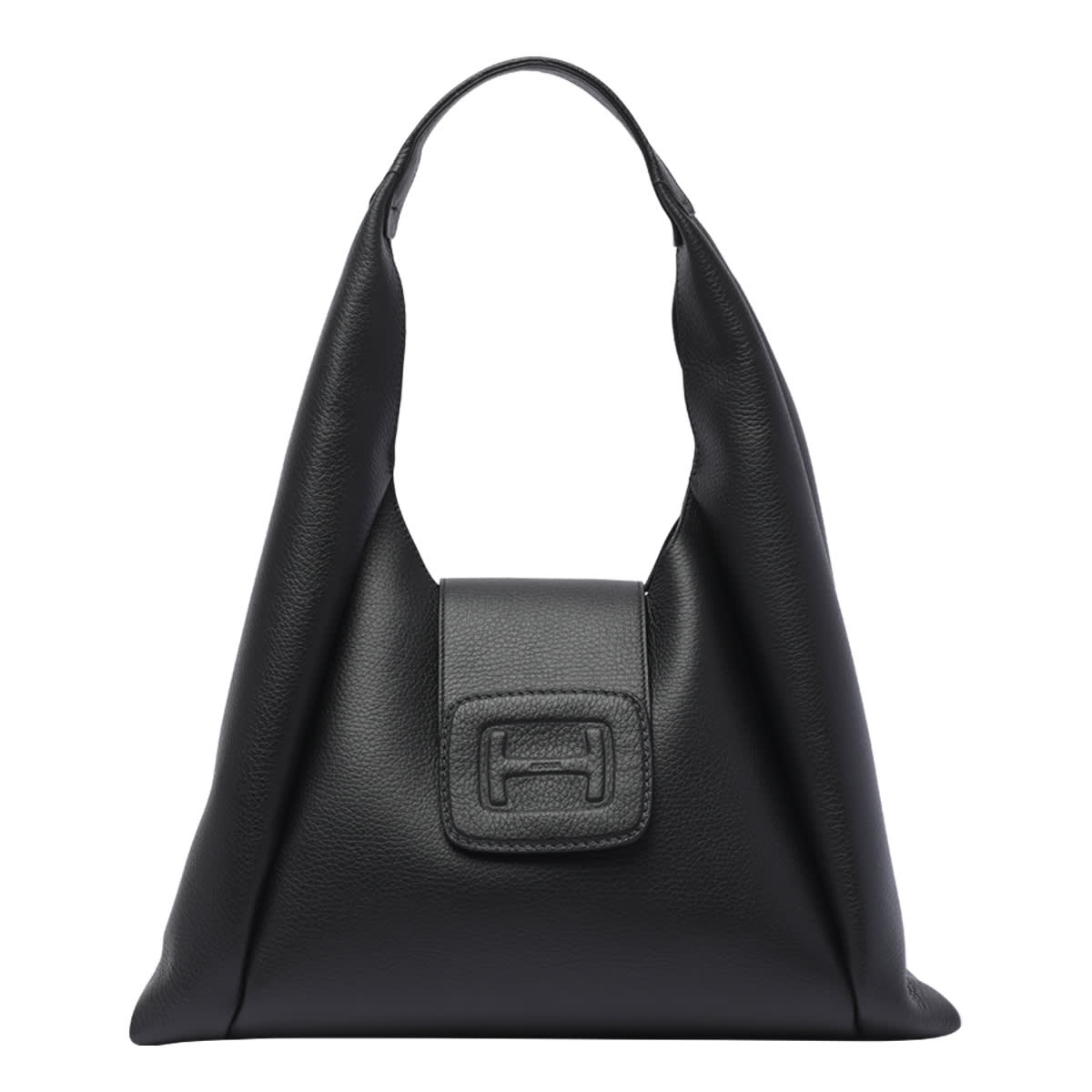 Shop Hogan Medium H-bag Hobo Bag In Black