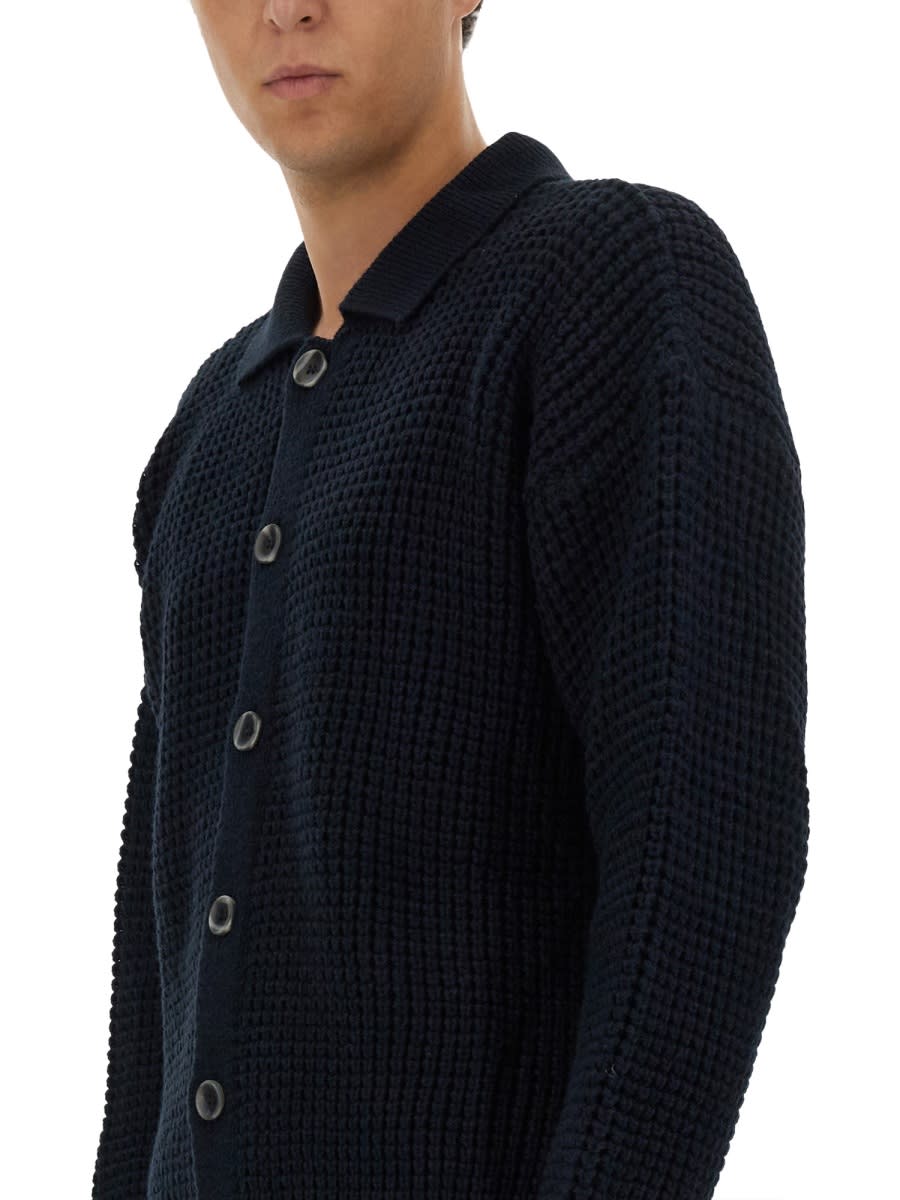 Shop Family First Milano Polo Cardigan In Blue