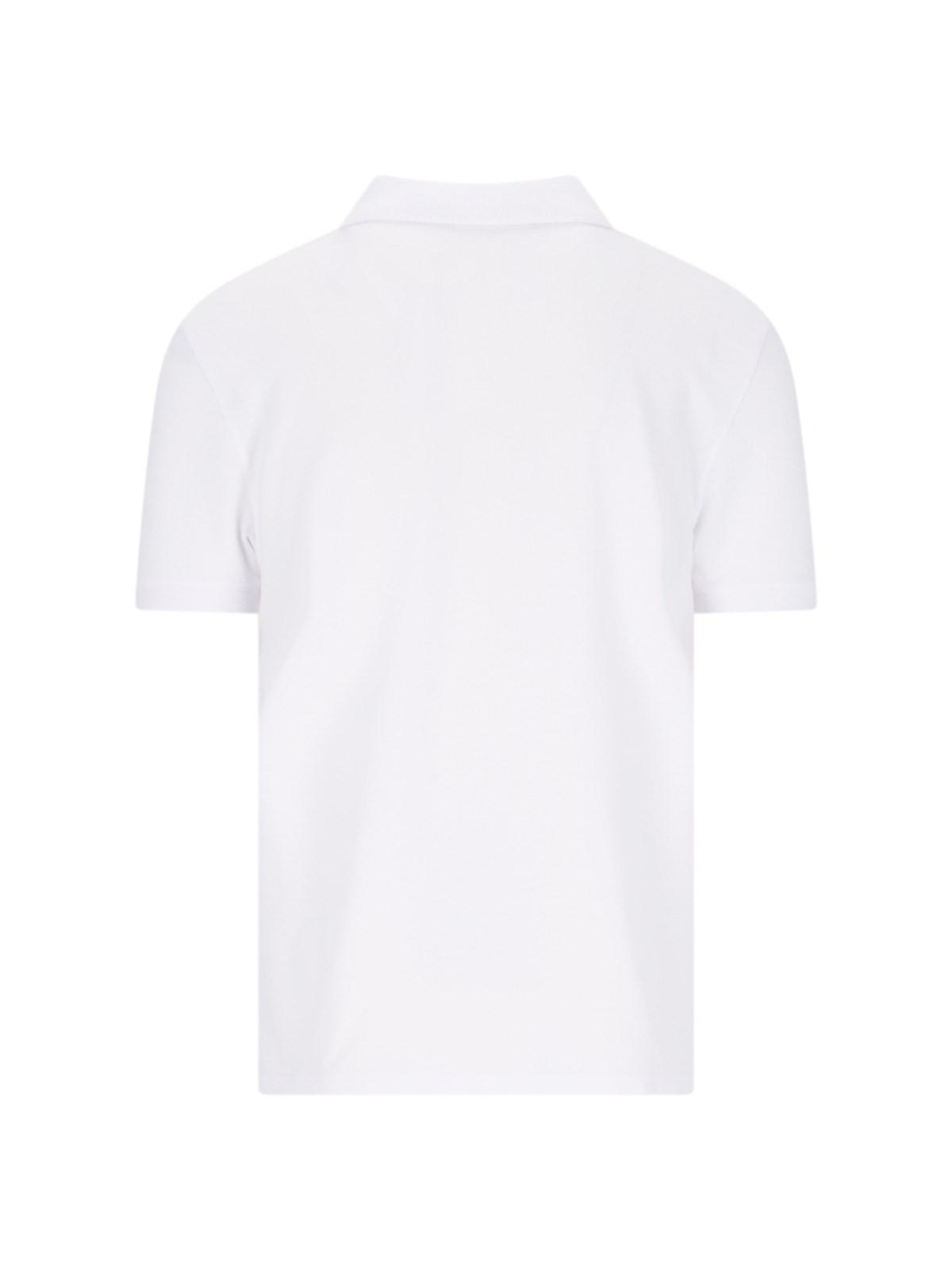 Shop Maison Kitsuné Polo Shirt Fox Head In White