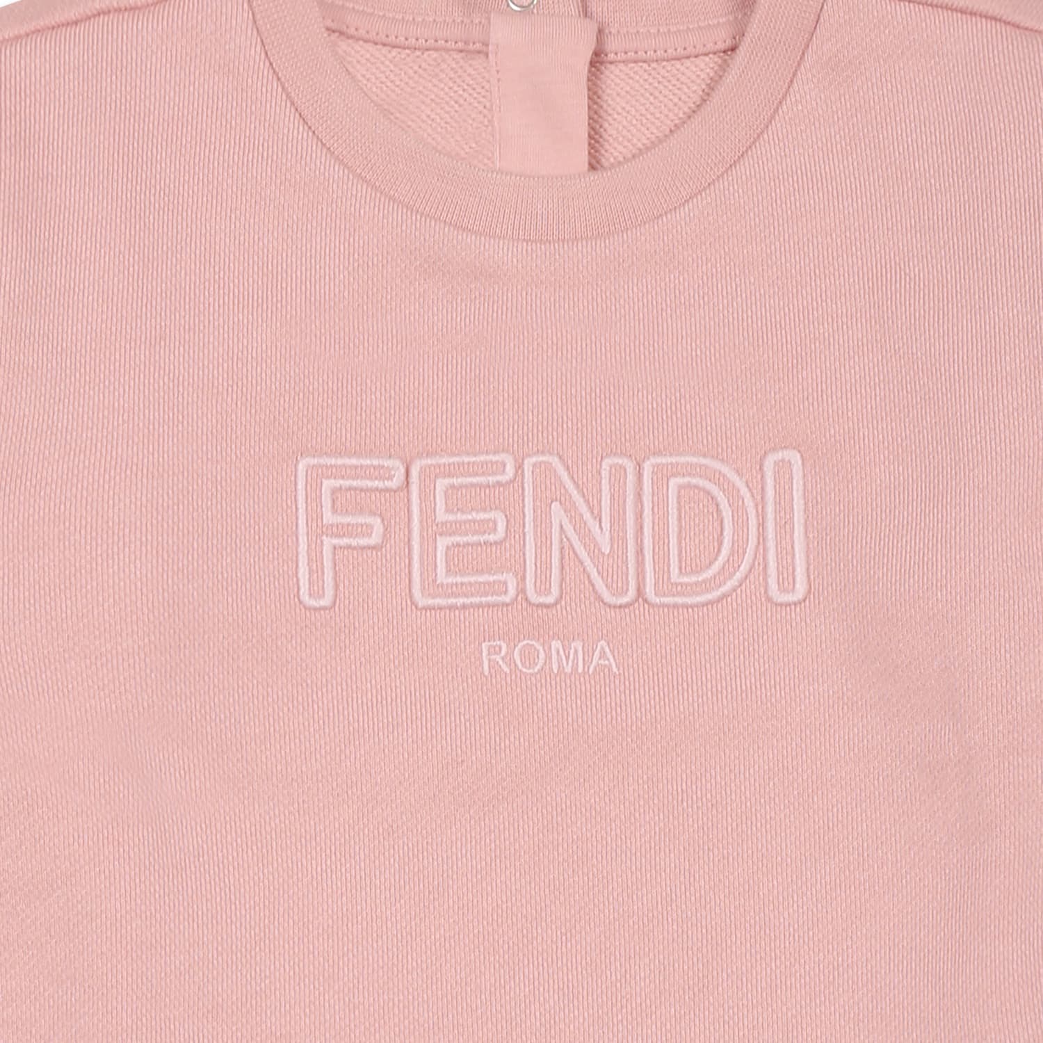 FENDI PINK SWEATSHIRT FOR BABY GIRL WITH LOGO