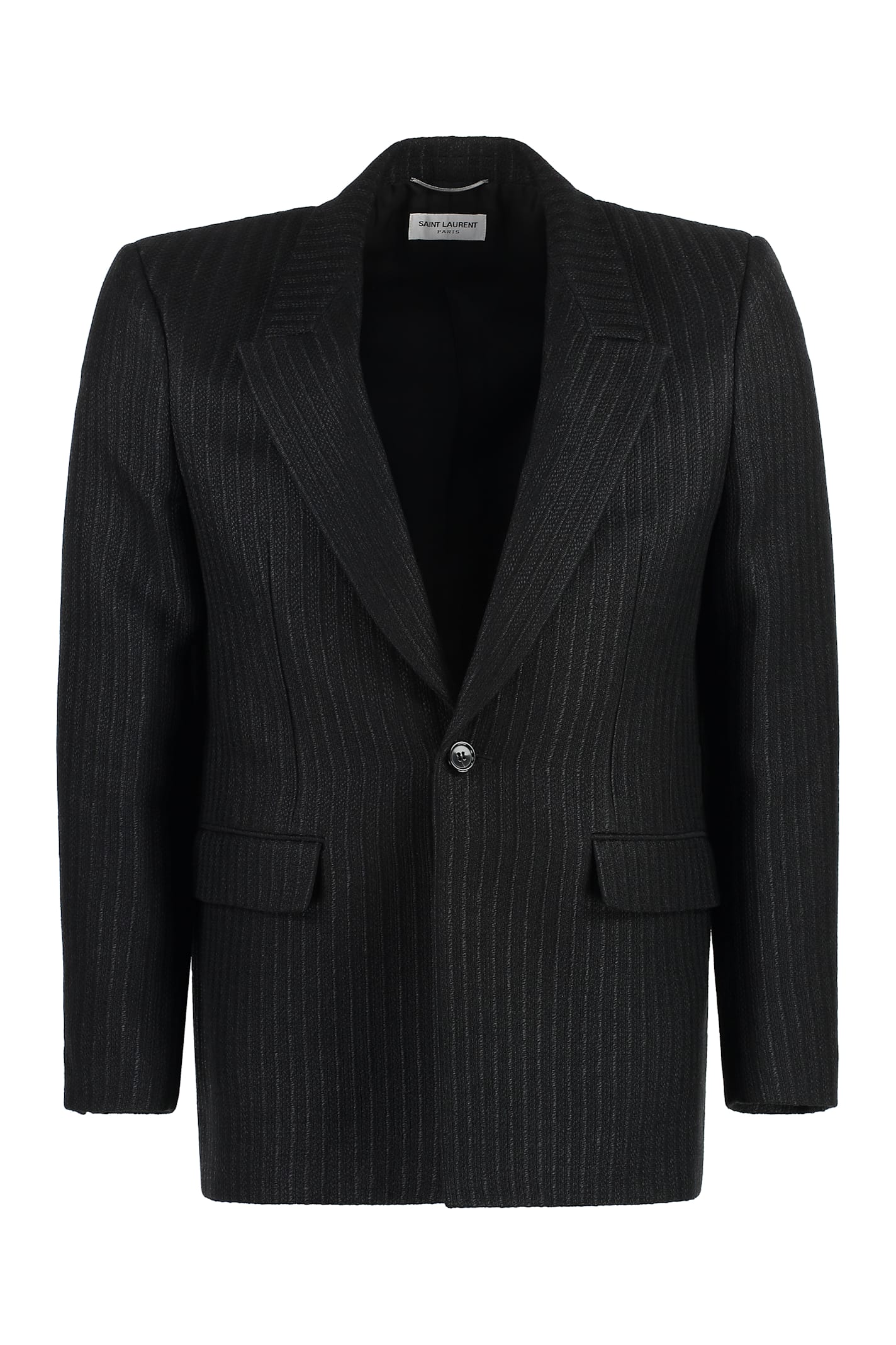 Saint Laurent Single-breasted One Button Jacket In Black
