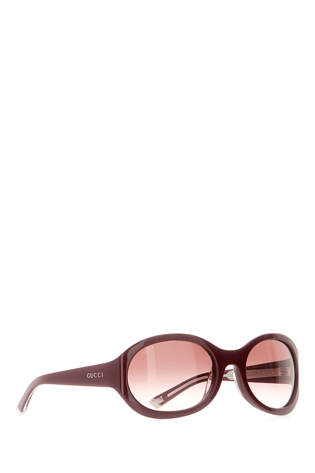 Gucci Oval Frame Sunglasses With Tinted Lenses In Brown
