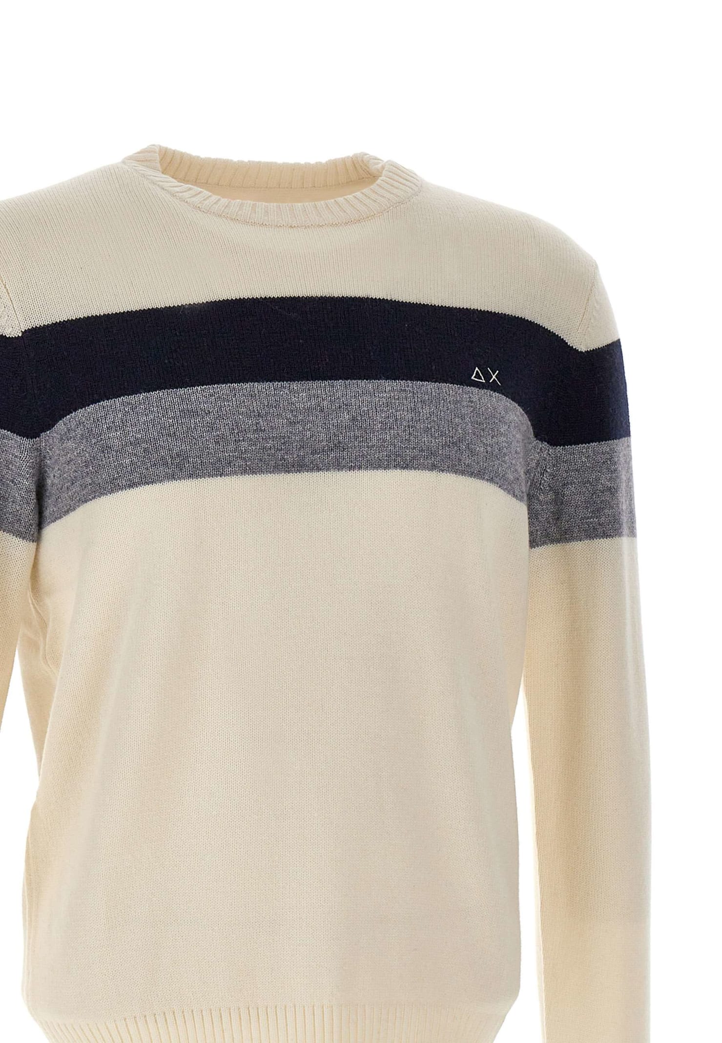 Shop Sun 68 Fancy Wool, Viscose And Cashmere Sweater Sweater In Bianco