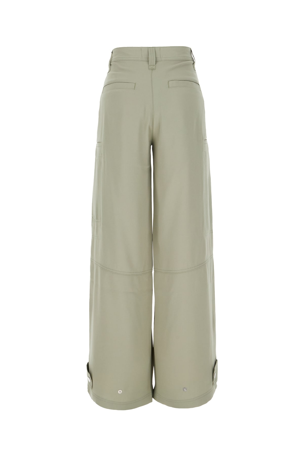 Ami Alexandre Mattiussi Sage Green Acetate Blend Pants In 317