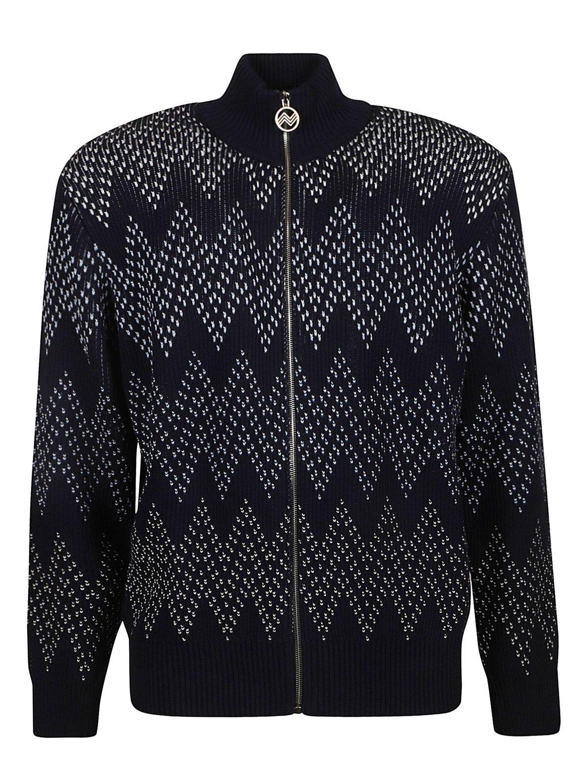 Missoni Chevron-pattern Zip-up Knitted Cardigan