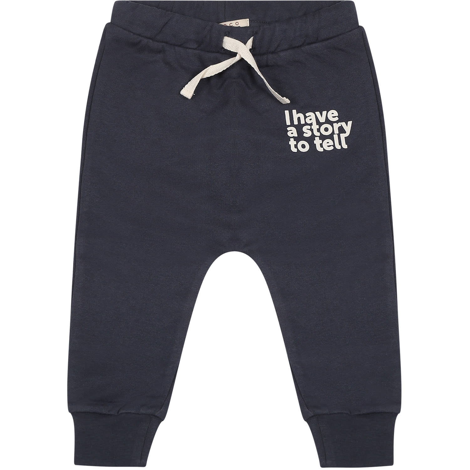 Coco Au Lait Blue Trousers For Baby Boy With Writing