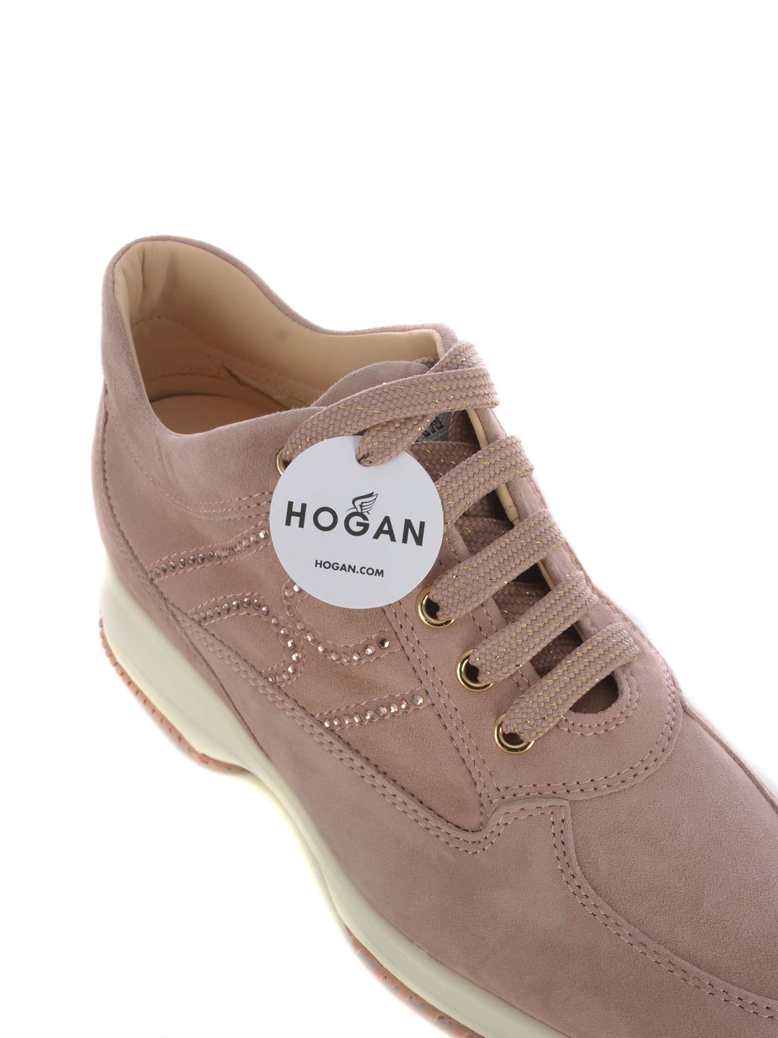 Shop Hogan Sneakers  Interactive In Suede In Rosa