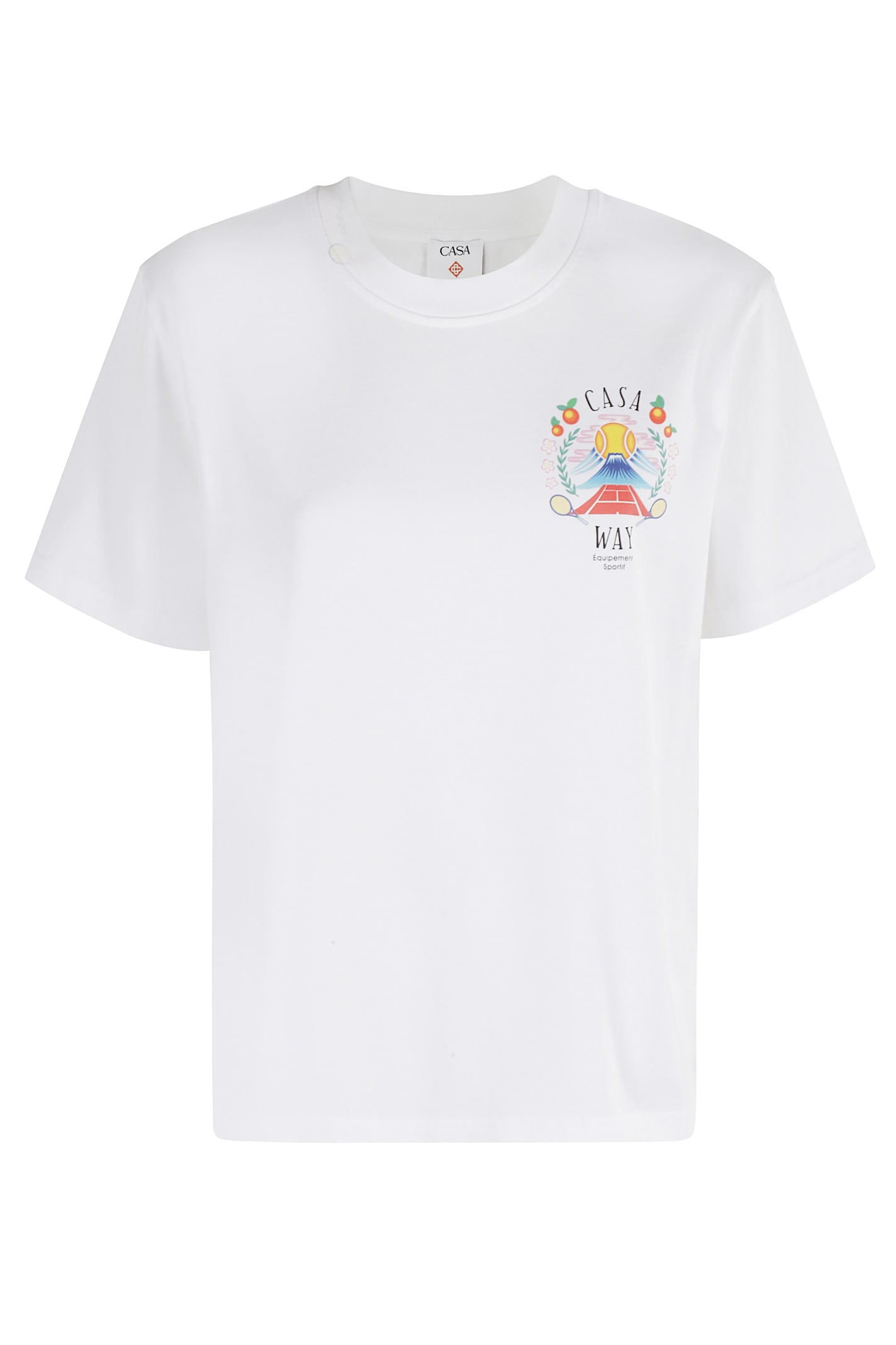 Casablanca Casa Way Mountain Black T Shirt In White