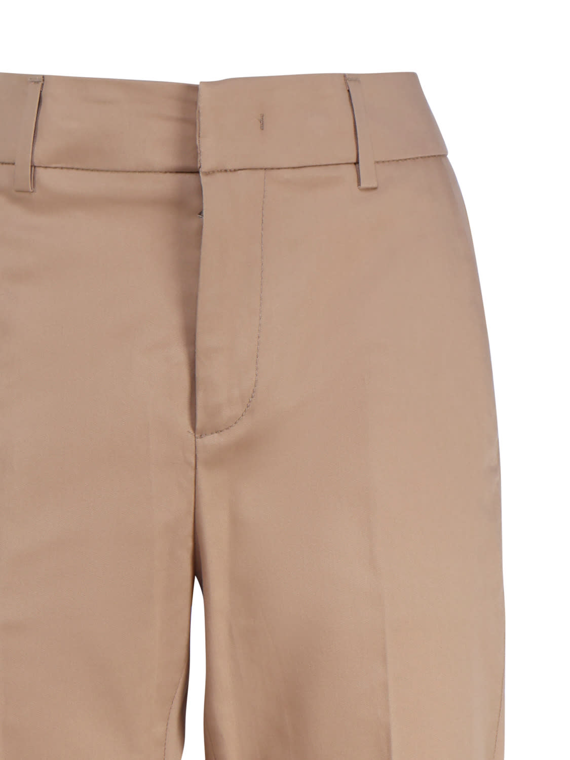 Shop Dondup Meli 30 Inches Loose Trousers In Lyocell In Beige