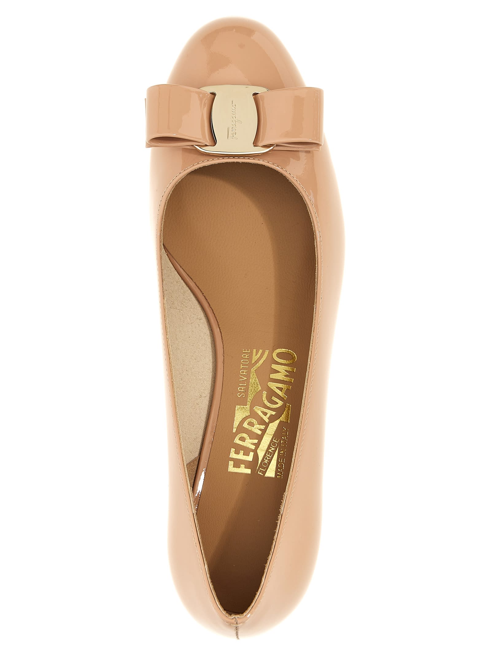 Shop Ferragamo Vara Pumps In Beige