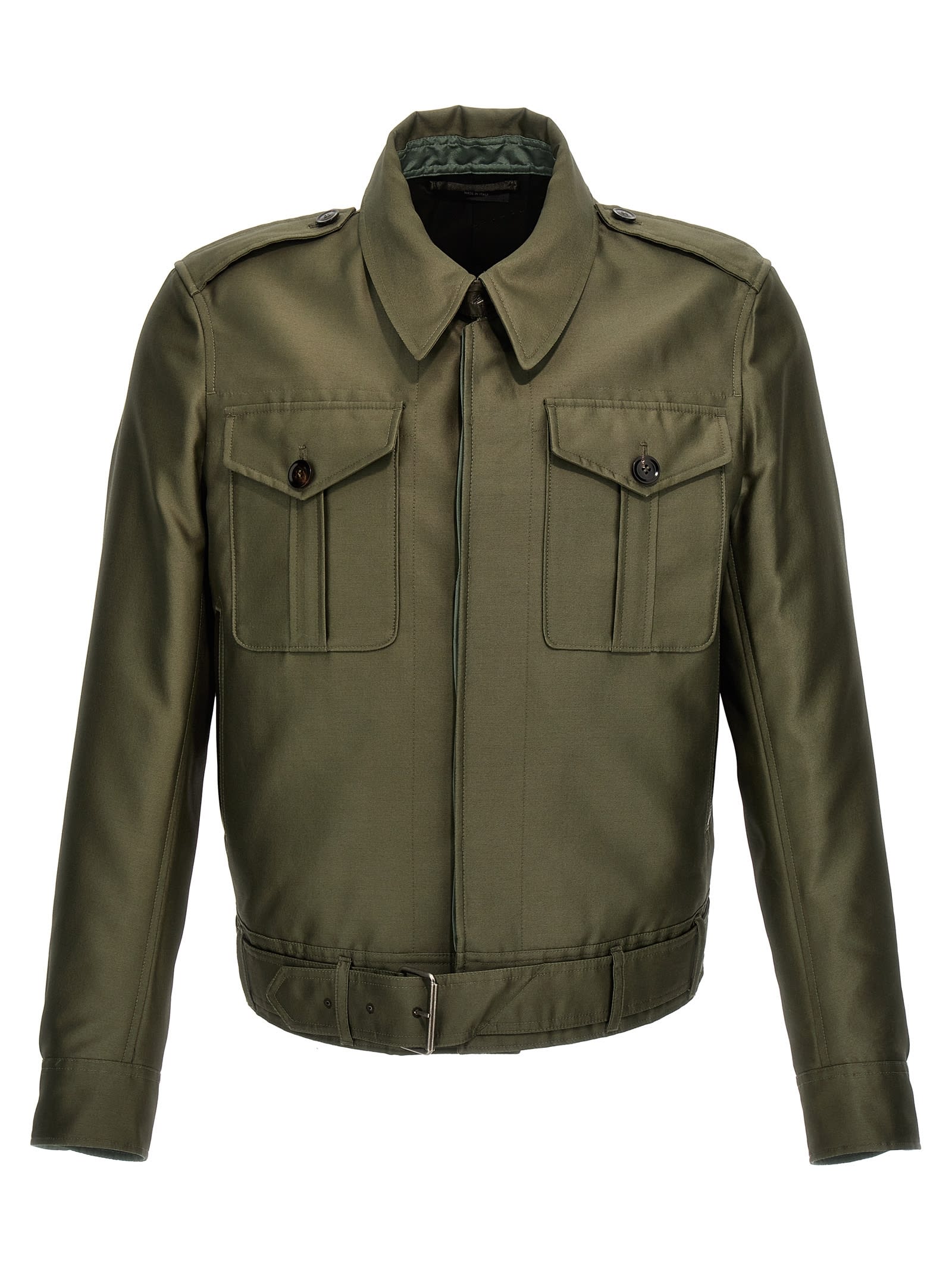 Shop Tom Ford Battle Jacket In Green