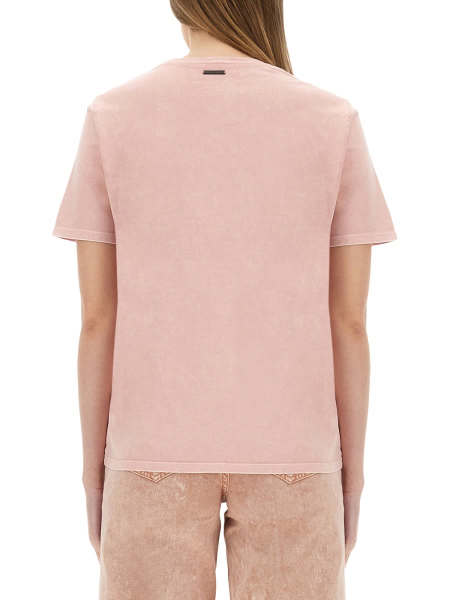 Michael Kors Sage Green Cotton T-shirt In Pink