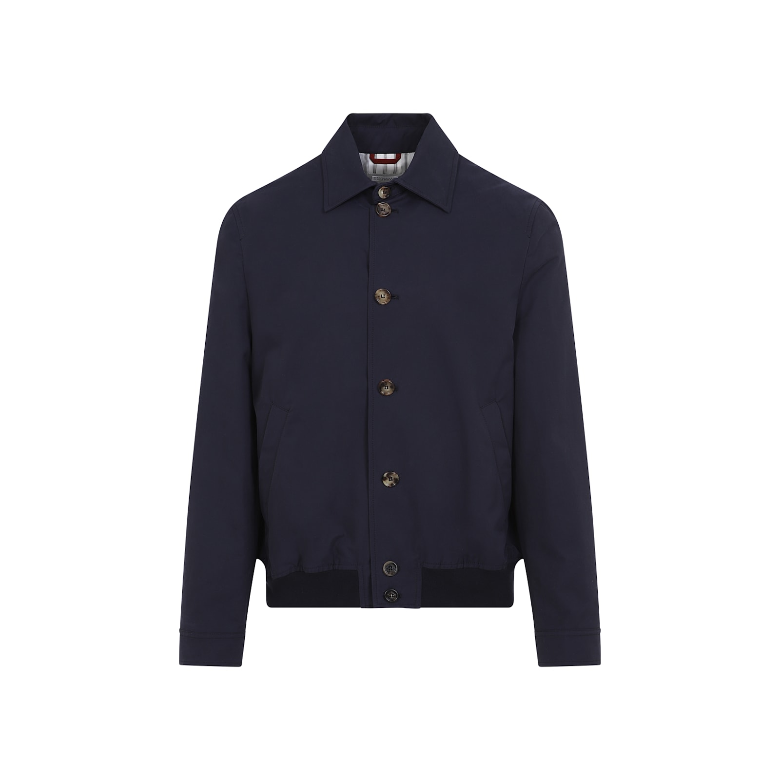 Shop Brunello Cucinelli Cotton Bomber Jacket In Navy