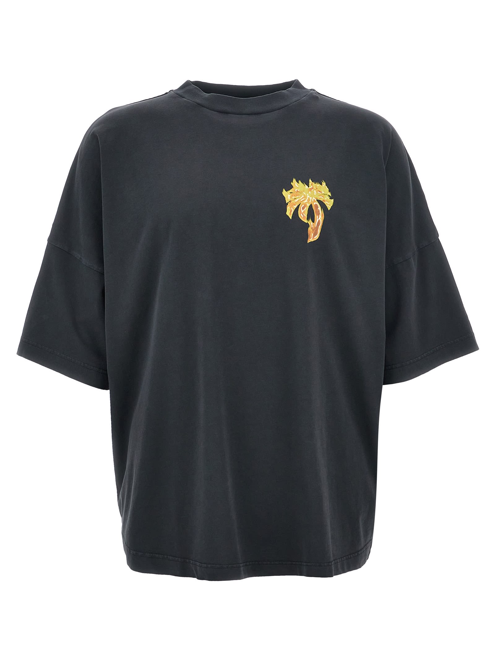 Shop Palm Angels Burning Palm T-shirt In Black