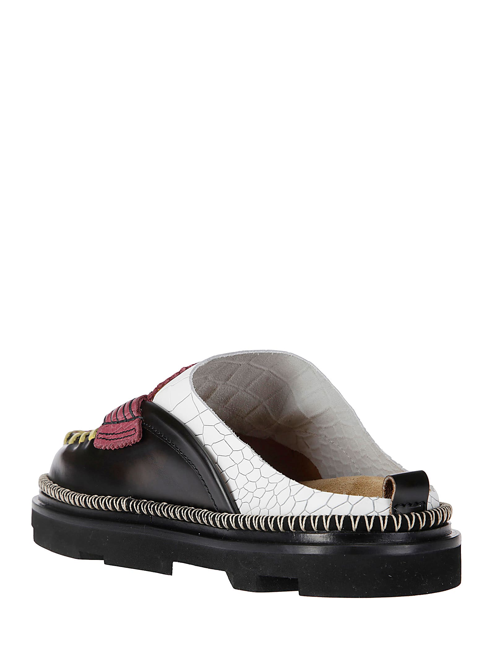 Colville College Chunky Mules In Red-white