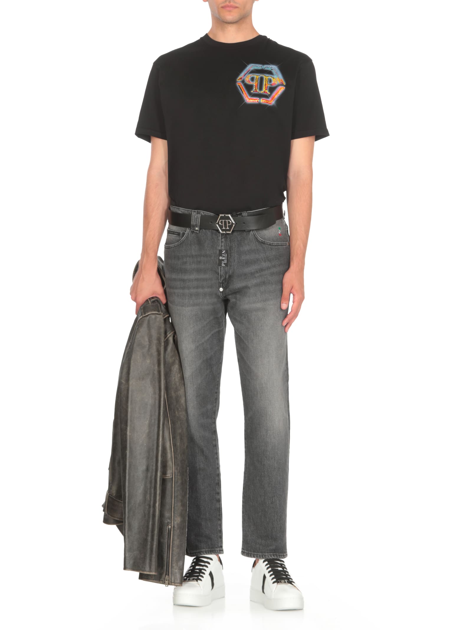 Shop Philipp Plein Logoed T-shirt In Black