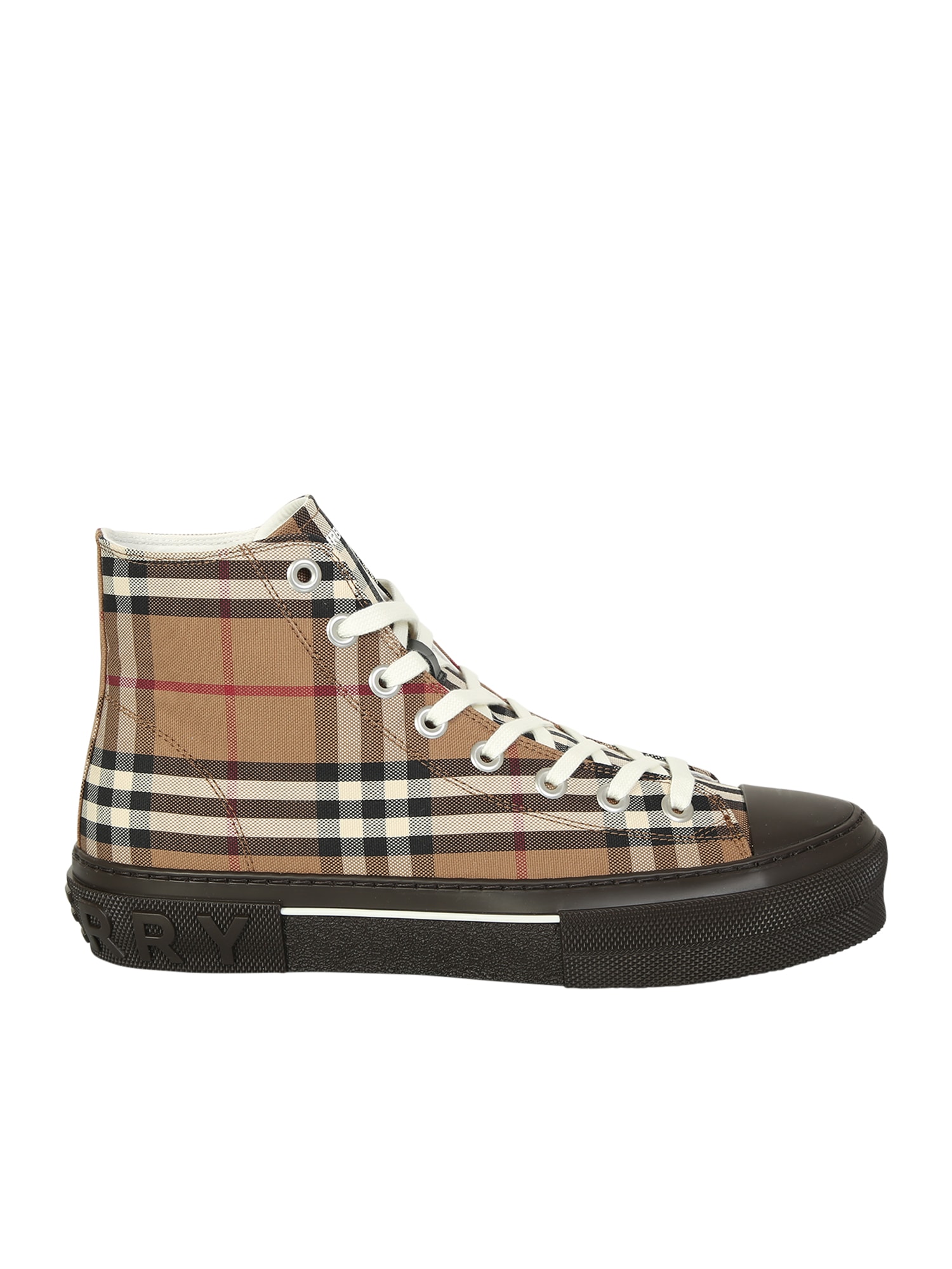 Sneakers With The Iconic Vintage Check Motif By Burberry, Which Characterizes The Entire New Collection. These Shoes Make The Look Authentic And Timel