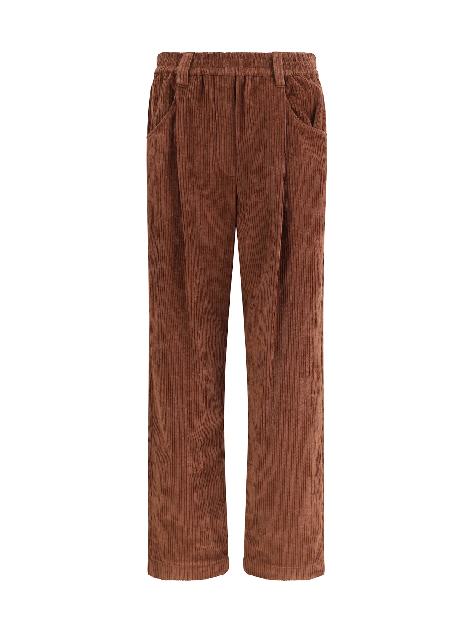 Brunello Cucinelli Velvet Pants In Brown