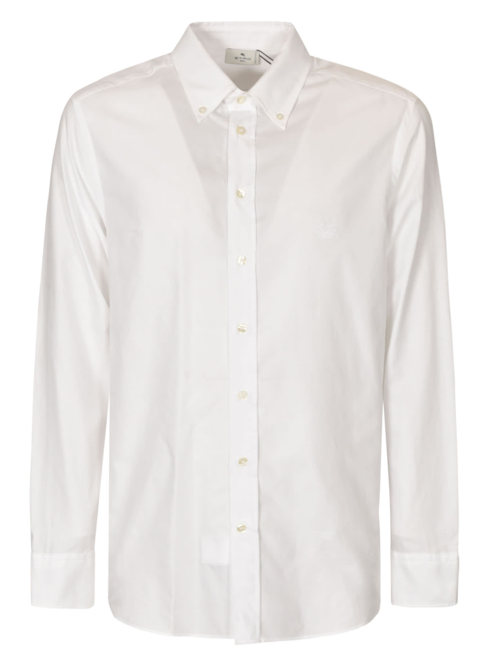 Shop Etro Regular Plain Shirt In White