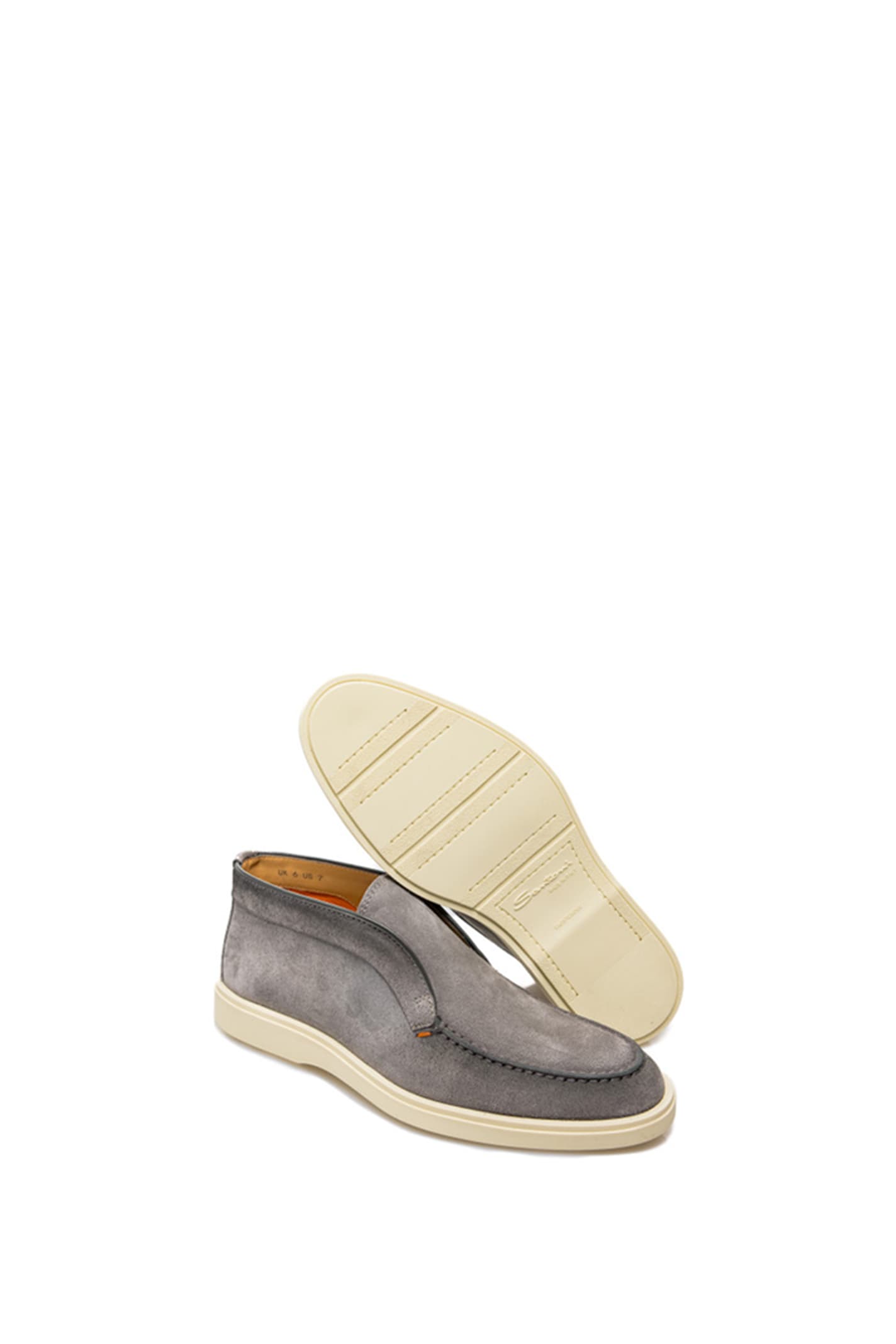 Shop Santoni Digits Mocassin In Grey