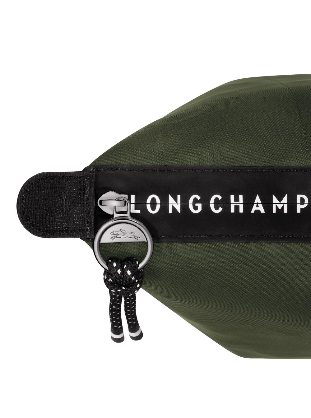 LONGCHAMP LE PLIAGE ENERGY L GREEN SHOULDER BAG WITH ENGRAVED LOGO IN RECYCLED FABRIC WOMAN 