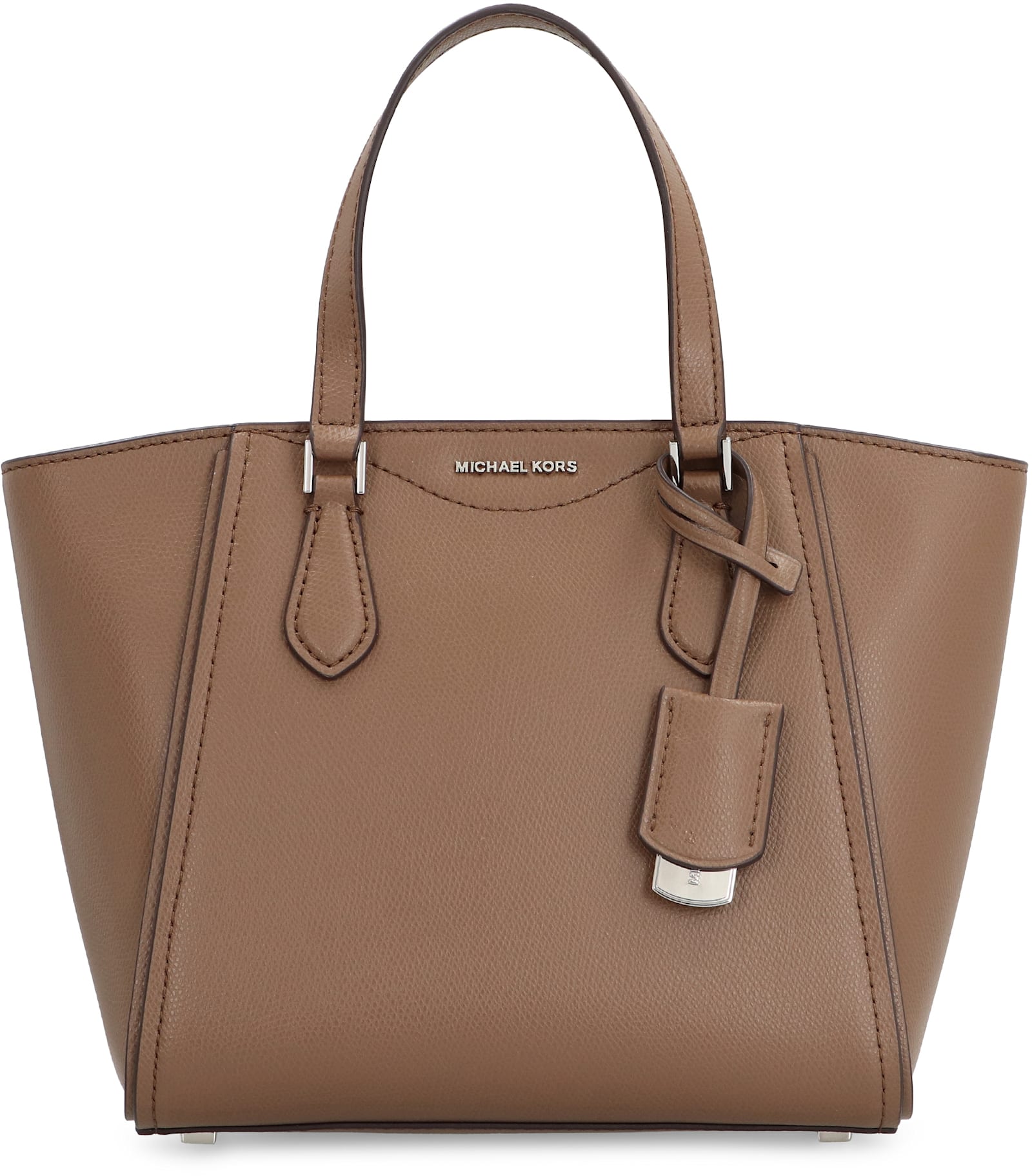 Shop Michael Michael Kors Taryn Leather Tote In Brown