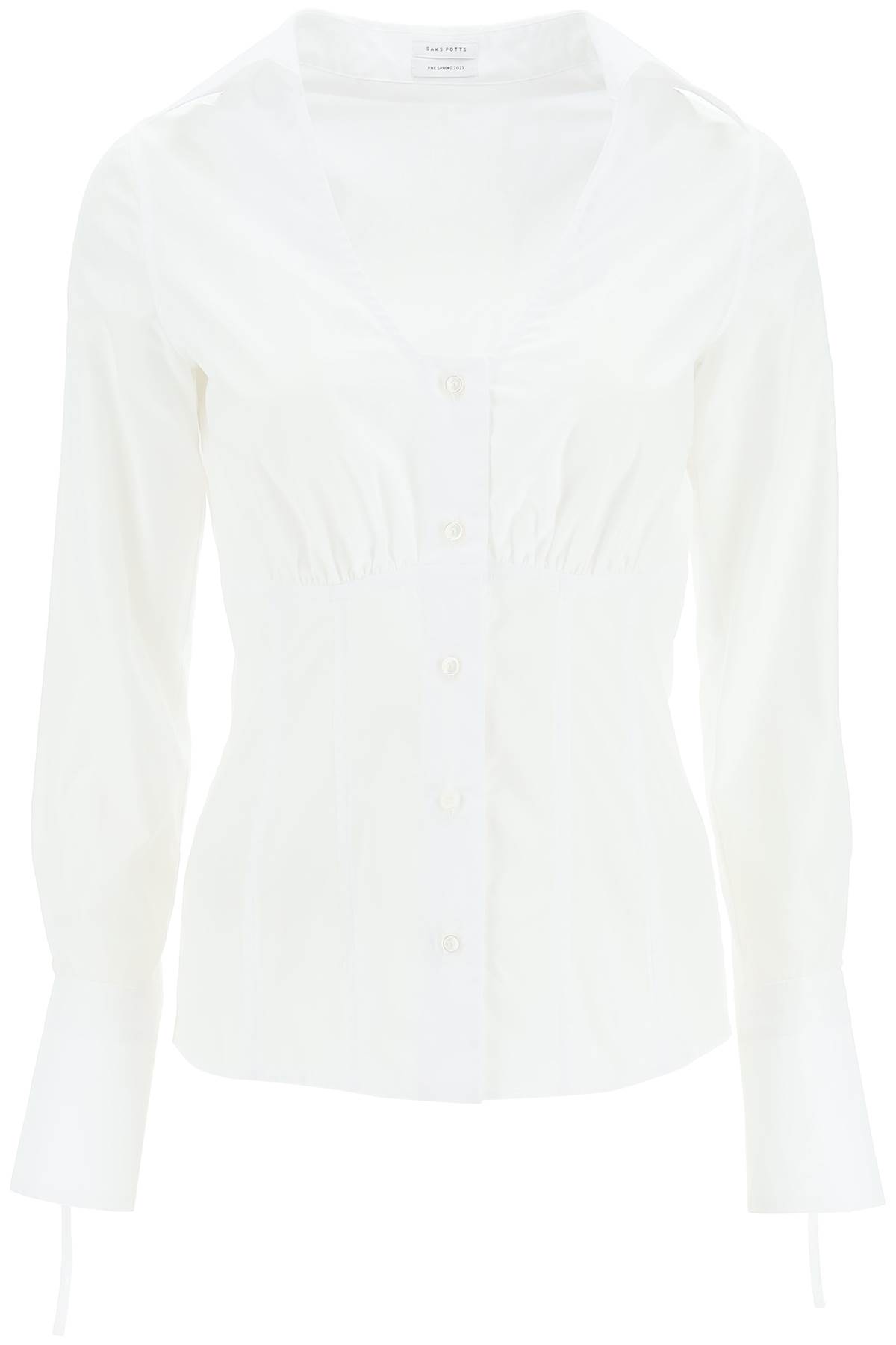 Shop Saks Potts Clark Poplin Shirt In White (white)