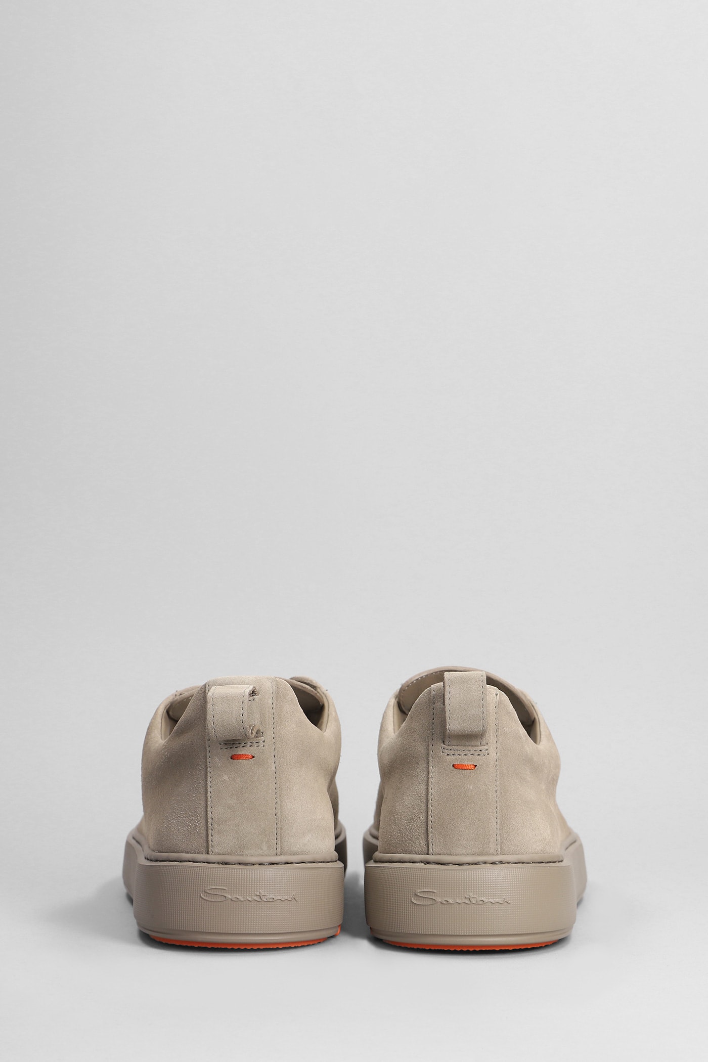 Shop Santoni Victory Sneakers In Taupe Suede