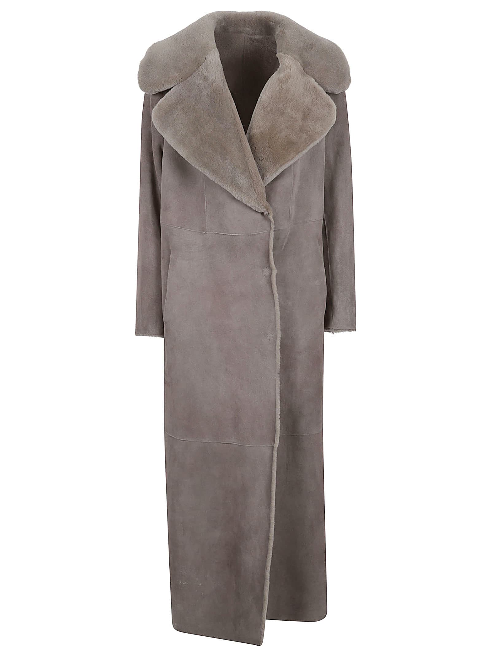 Salvatore Santoro Leather Coat In Gray