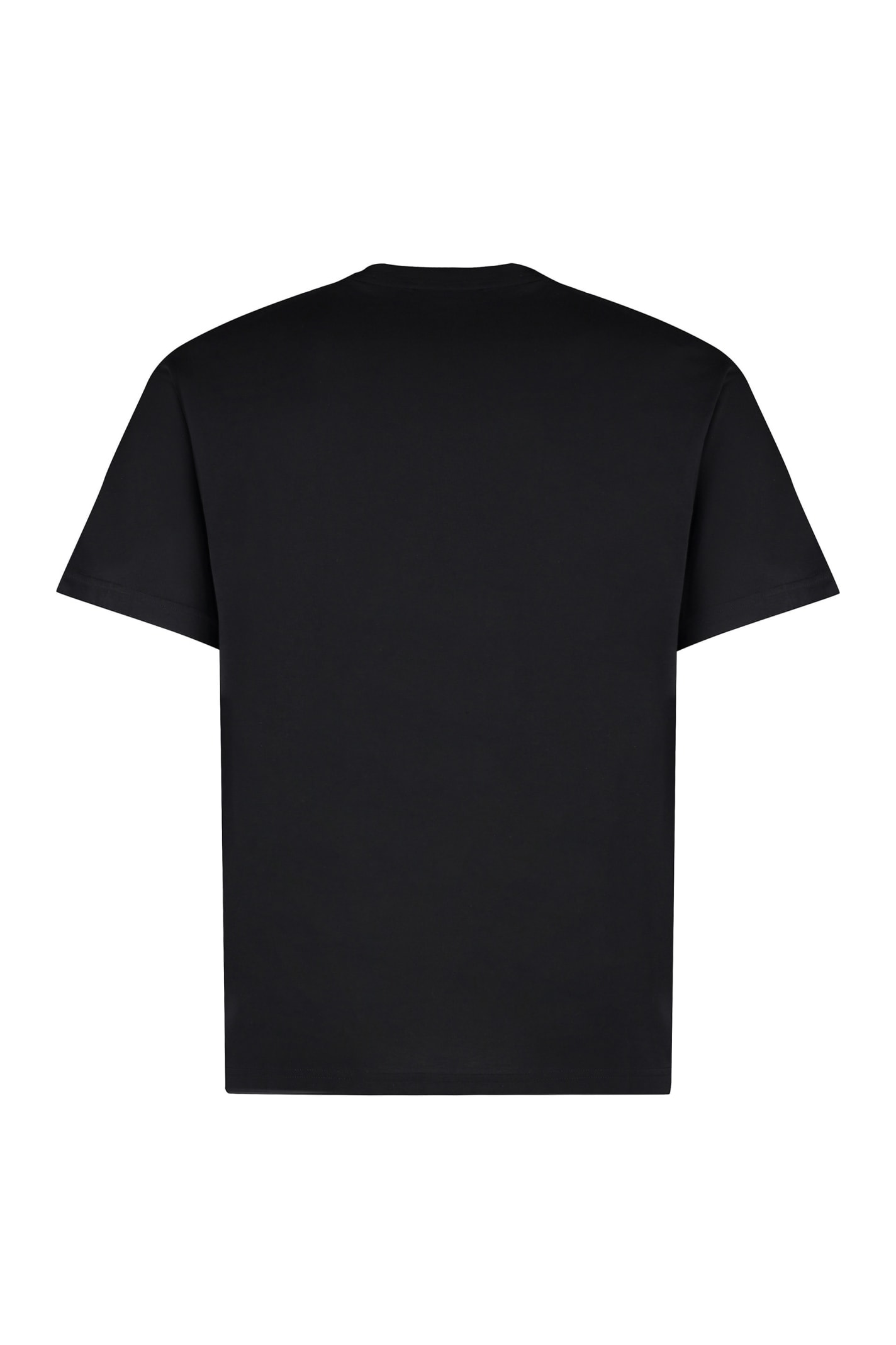 Shop Versace Jeans Couture Cotton Crew-neck T-shirt In Black