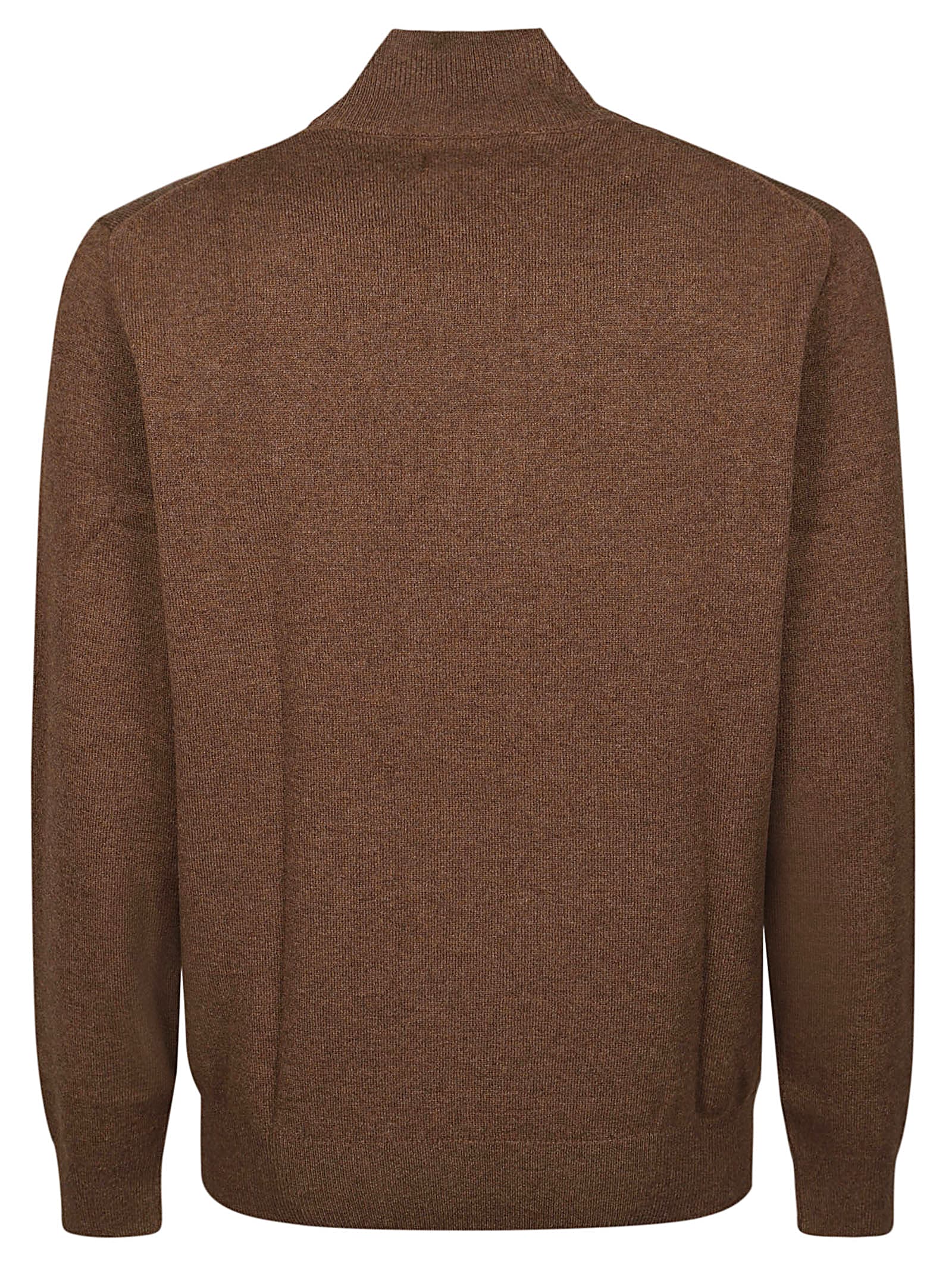 Shop Polo Ralph Lauren Half Zip Sweater In Dark Chestnut Heather