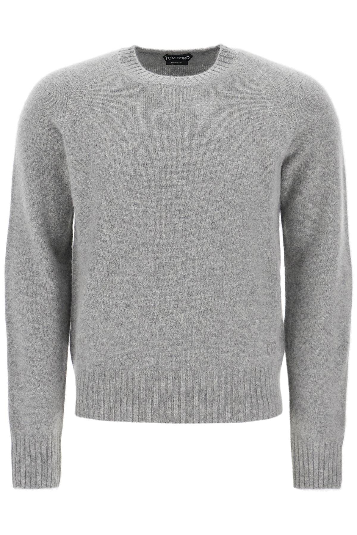 Shop Tom Ford Cashmere Crewneck Pullover In Grey