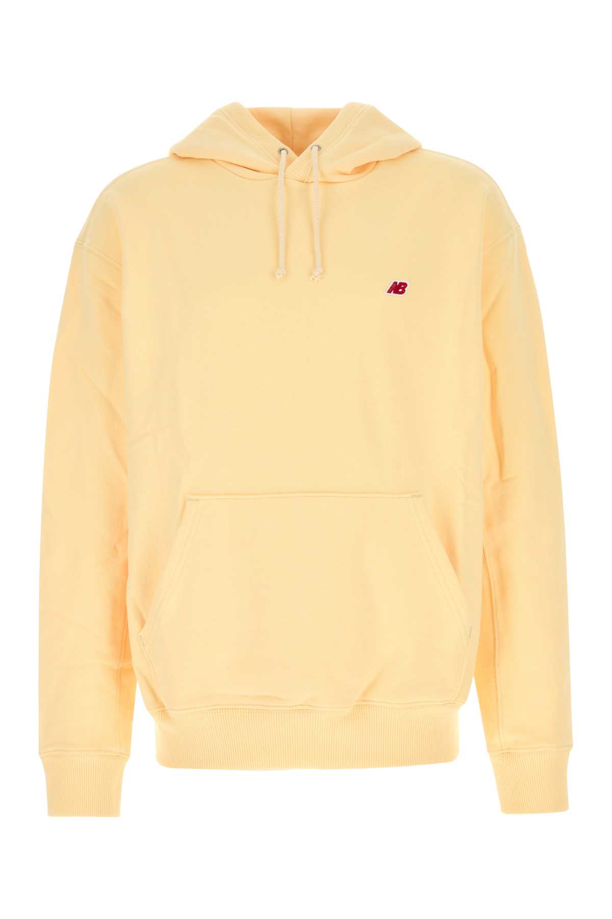 New Balance Hooded Cotton Sweatshirt Kangaroo Pocket In Orange
