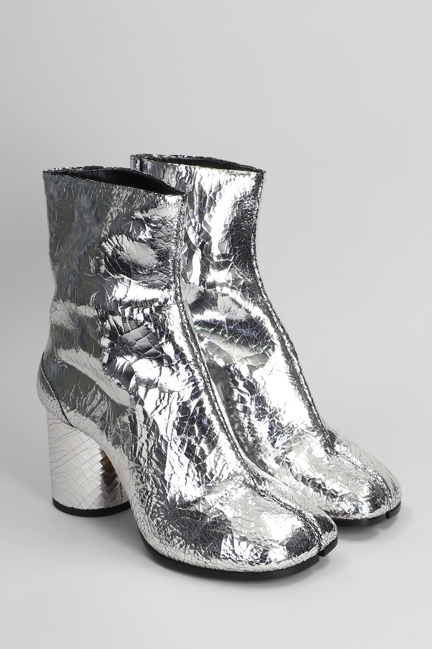 Maison Margiela Silver Tabi Broken Mirror Boots In Silver
