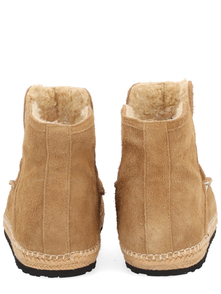 Diesel Suede Boots With Rubber Sole And Stitching In Multi