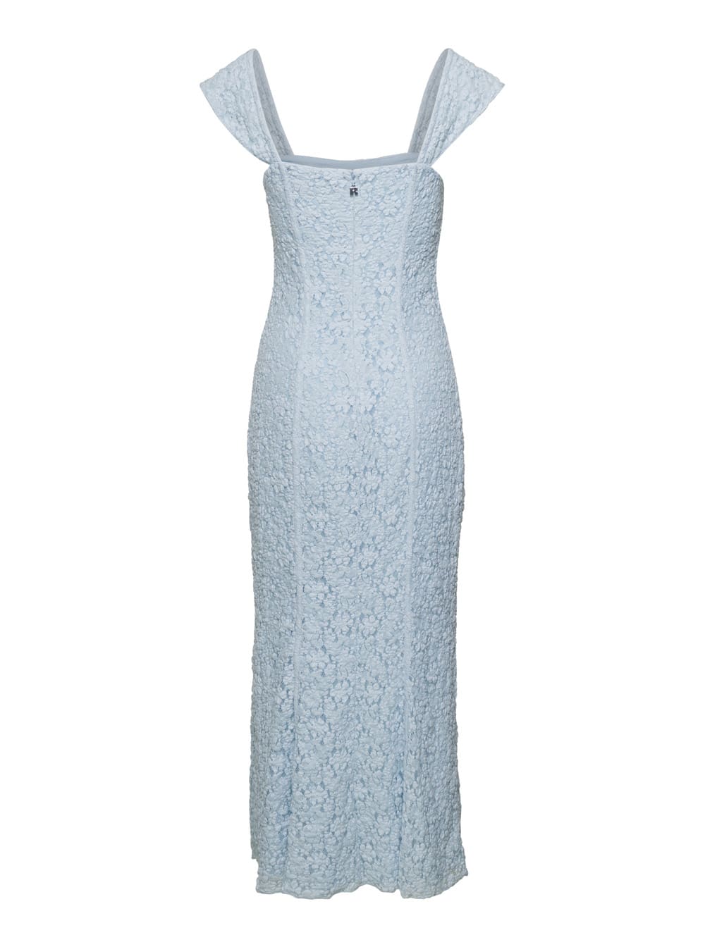 Shop Rotate Birger Christensen Lace Wide Strap Dress In Azzurro