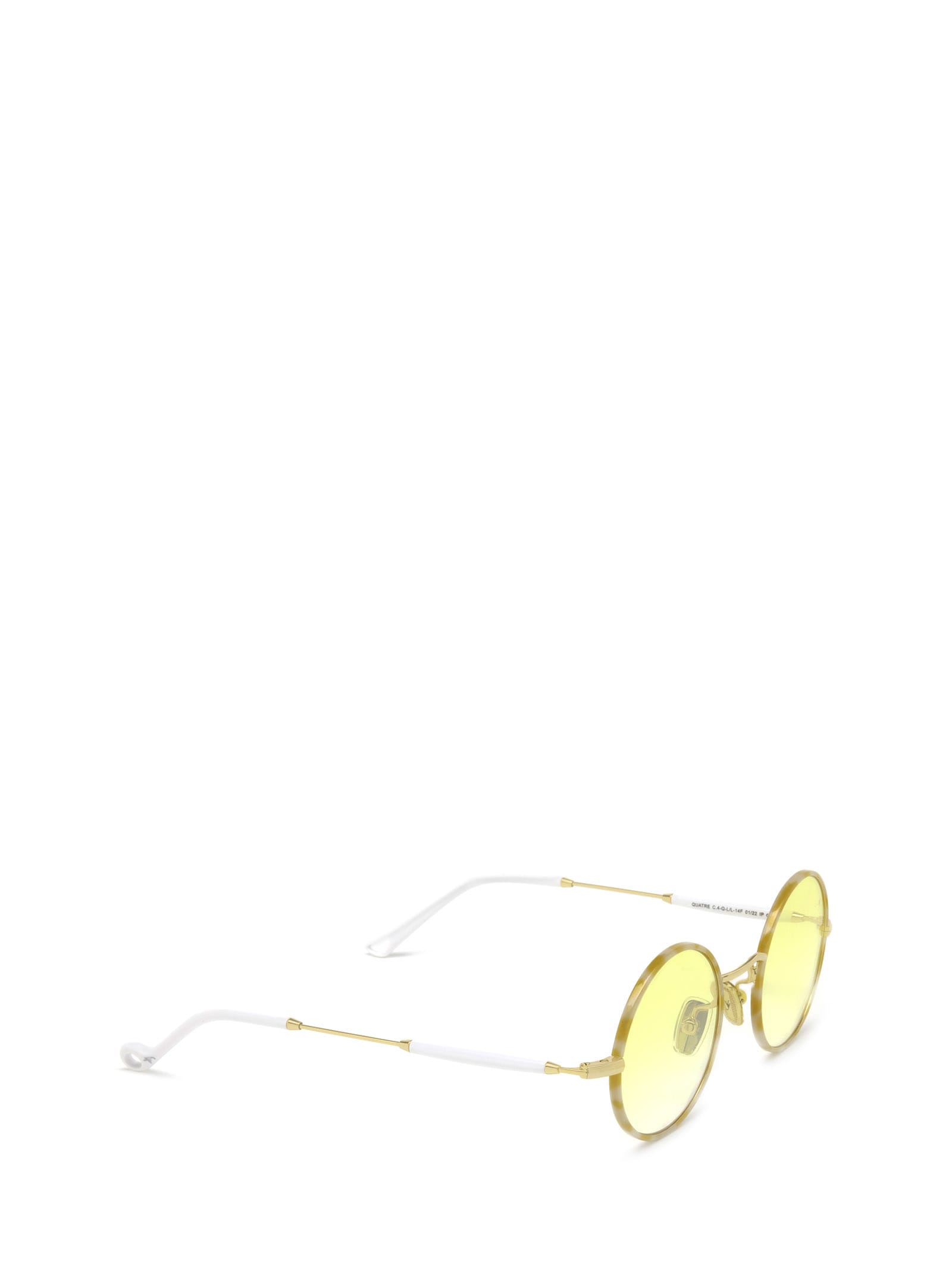 Shop Eyepetizer Quatre Yellow Havana And Gold Sunglasses
