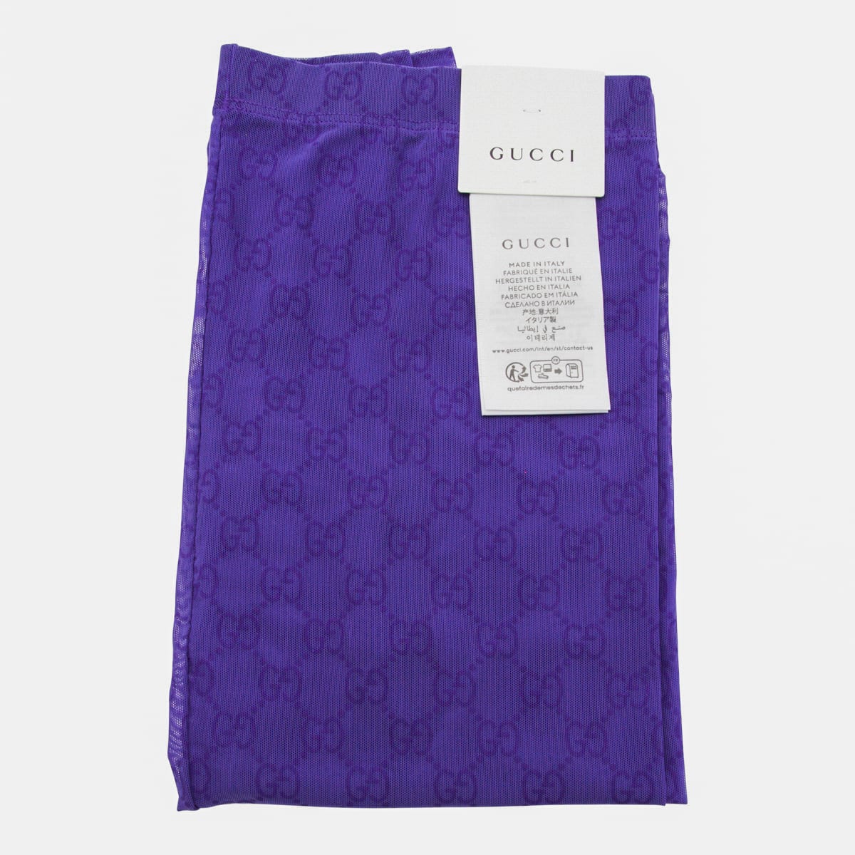 Gucci Printed Stretch Tights In Purple