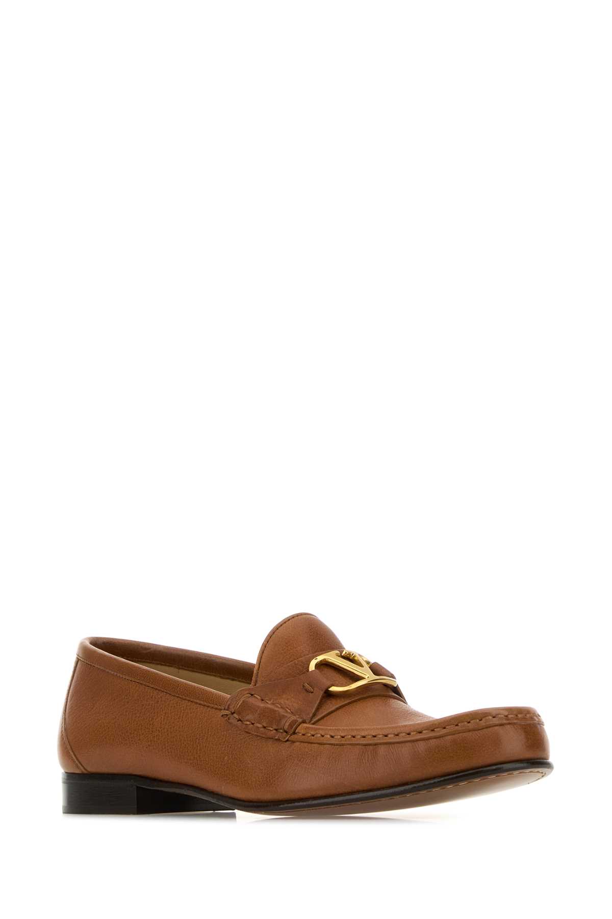 Valentino Vlogo Medallion Leather Loafers