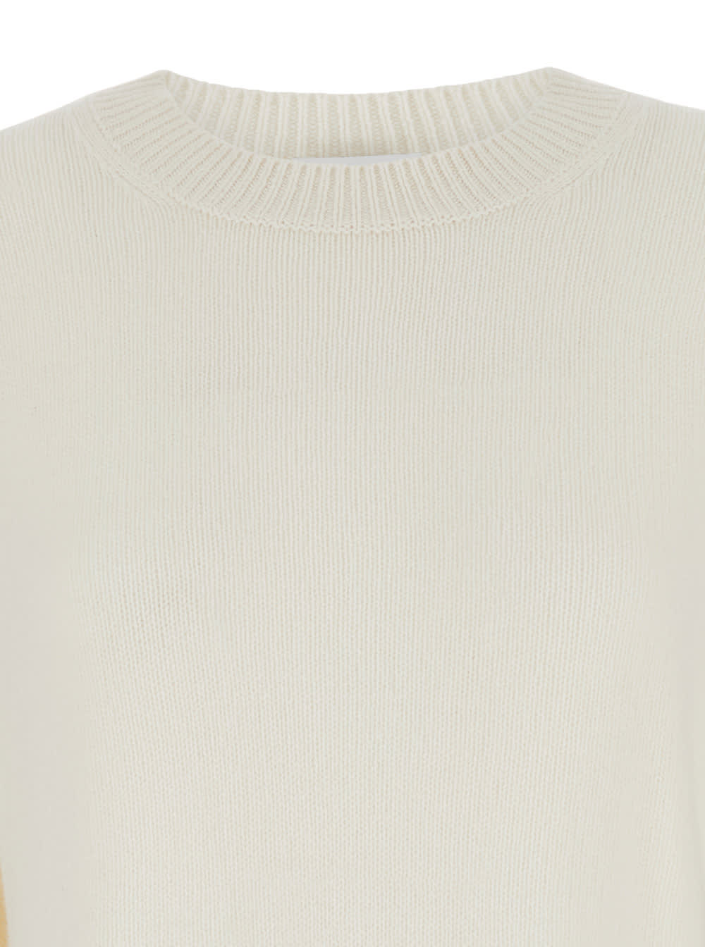 Shop Allude White Relaxed Crewneck Sweater In Cashmere Woman