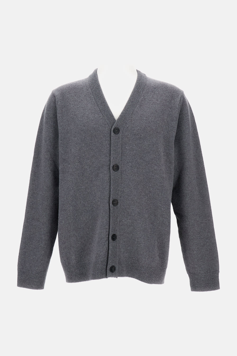 Paul Smith Classic Gray Cardigan With V-neck In Gray